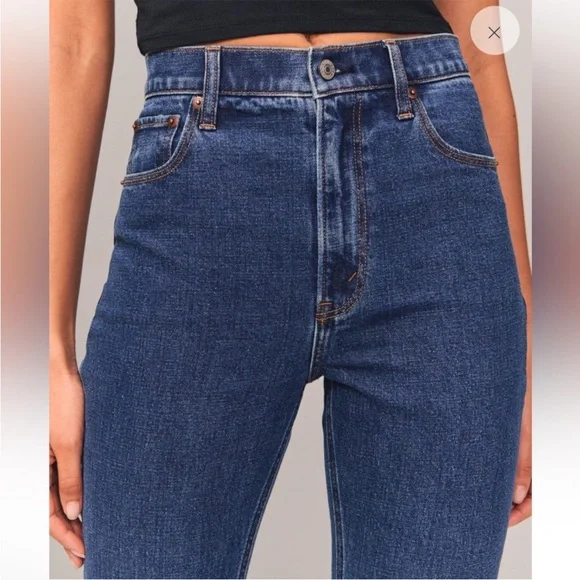 Abercrombie & Fitch Women's High Rise Jeans - Dark Blue - Picture 5 of 16